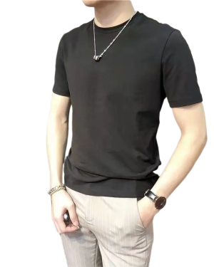 Camiseta Masculina Algodão Penteado Preta