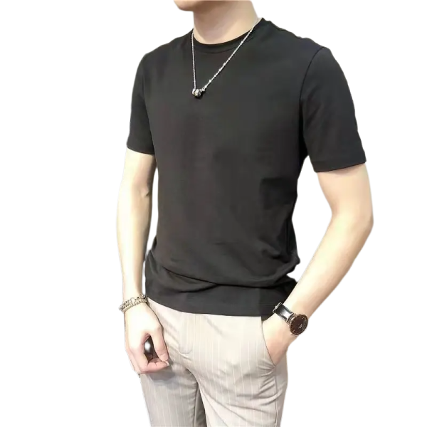 Camiseta Masculina Algodão Penteado Preta